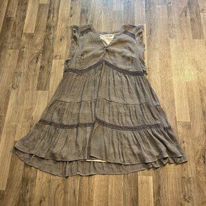 Indigo Rose Gray Babydoll Blouse Boho Size 2X